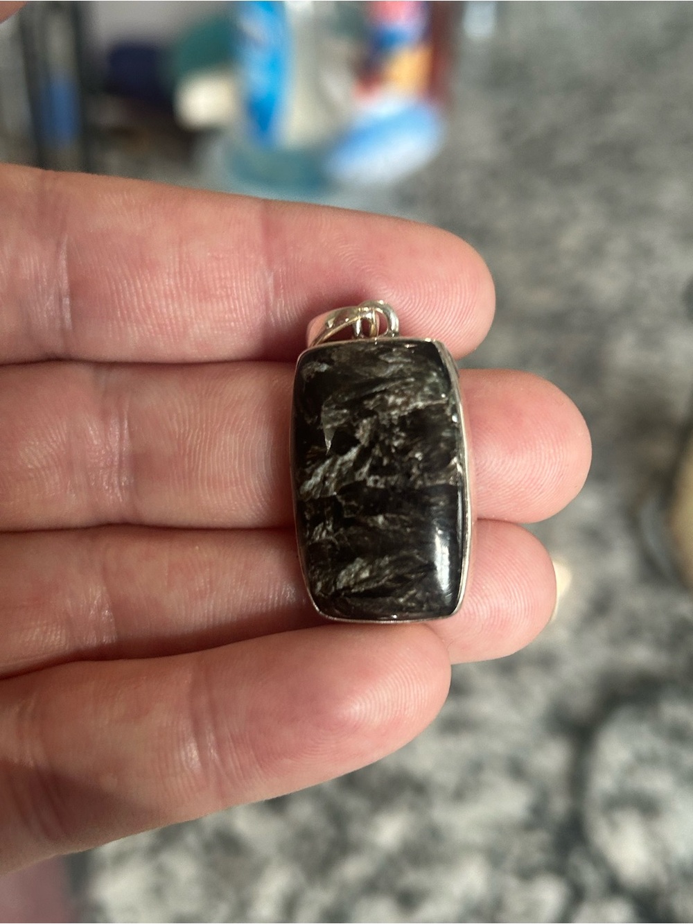 Black Golden Seraphinite Sterling Pendant